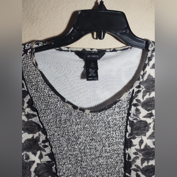 Ali Miles Top Wool Blend Patchwork Floral Mesh Boho Artsy - Picture 3 of 16